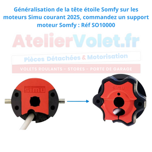 Verkabelter elektronischer Motor SIMU T5 AUTO – Ø50 mm – 20 Nm – 17 U/min