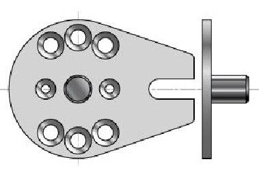 Plaque de store avec pion de centrage Ø 12 mm