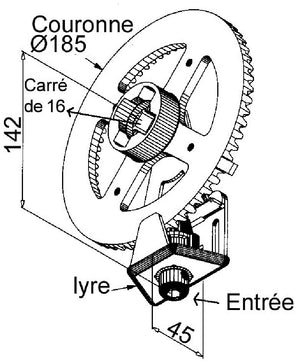 Lyra 10 mm Sechskanteingang – für Kegeldrehmomentverhältnis 1/7 Typ 2002