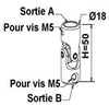 Genouillère coloris blanc entrée Ø12 sortie hexa de 10