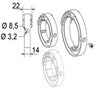 Bague pour verrou automatiques Ø104mm pour tube ZF80