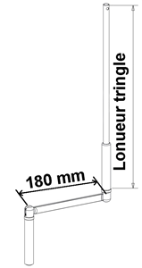 Tringle oscillante blanche Ø12 mm | Largeur 1300mm