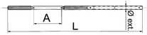 Tringle oscillante Blanche Ø14 mm | Largeur 1800mm