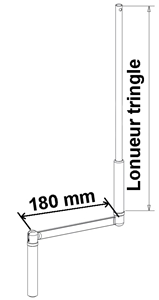 Weiße Schaukelstange Ø13 mm | Breite 1800 mm
