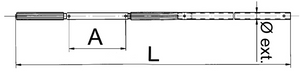 Tringle oscillante aluminium Ø10 mm | Largeur 1300mm