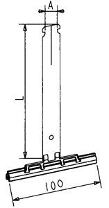 Attache tablier pour tube octogonal, Lg 142 (pour lame ép. 8 mm)
