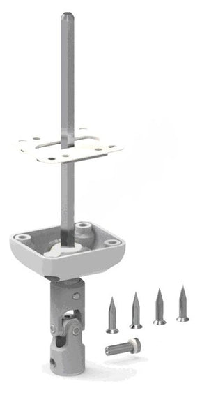Sortie de caisson à 45° - Entrée Ø 12 mm - Sortie hexa de 7 mm - Platine 44 x 50 mm