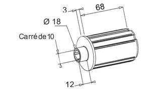 ZF45-Bits mit Ø 18 mm Lagervierkant von 8 Durchgang