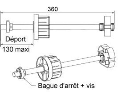 Tandem réglable ZF80 pour volet lourd