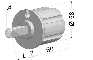 Embout pour tube de Ø 60 mm