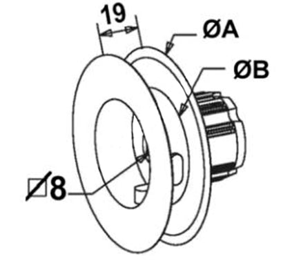 Poulies à embout pour tube ZF45 Ø123 mm