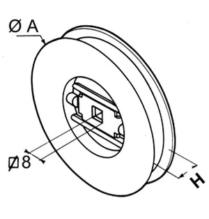 Poulie à clef largeur 14 mm Ø 130 mm