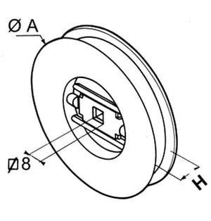 Poulie à clef largeur 19 mm Ø 124mm