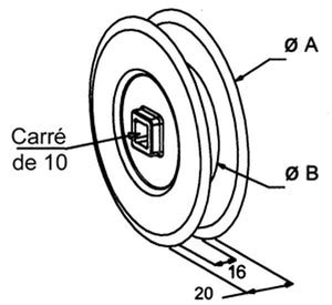 Riemenscheiben mit 10er-Quadrat | Ø125mm