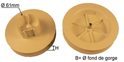 Poulies de sangle pour Tube DEPRAT 62 Ø 95 mm