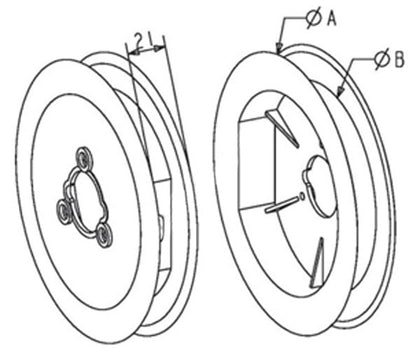 Poulies de sangle pour tubes ZF64 ou octo de 60 Ø 158 mm