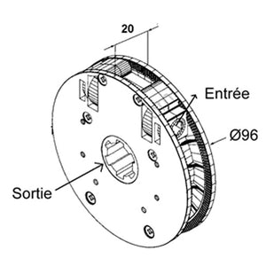 Treuil à vis rapport 1/6 - Entrée Hexa de 7mm - Avec FDC