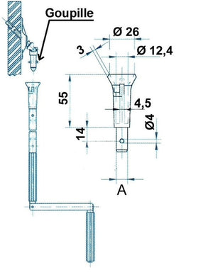 Entonnoir pour sortie de caisson mâle Ø 11.9 mm