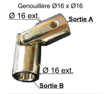 Gennouillère acier sortie int Ø10 entrée int Ø10