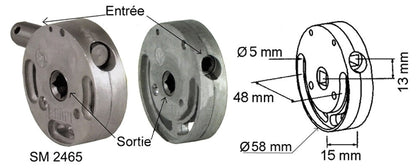 Treuil 1415 - Ø 58 mm | Entrée Ø 10 Lg 24 - sortie carré de 7 mm | sans fin de course