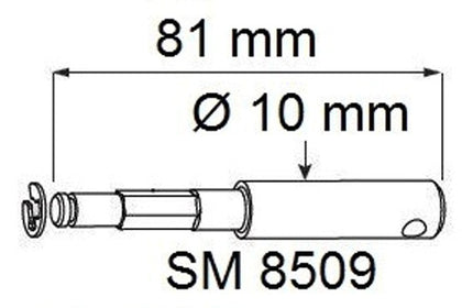 Ténons pour treuils 1415 - Lg 81 mm pour treuils Ø 58 mm