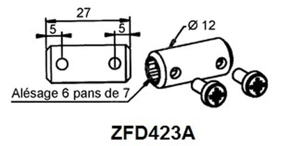 Manchon réducteur Ø 12 - Hexa 7mm