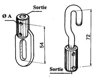 Manchon à boucle zingué pour sortie de caisson carré de 8