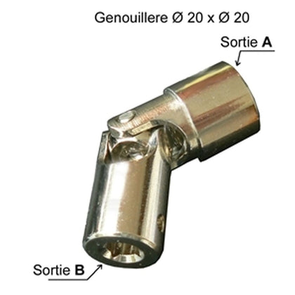 Genouillère acier entrée carré de 10 sortie carré de 10