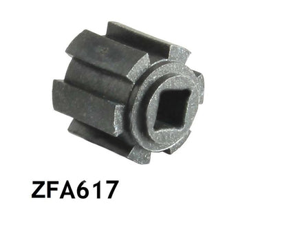 Mozzo corto quadrato da 8 mm con innesto a denti per verricello ZFC181