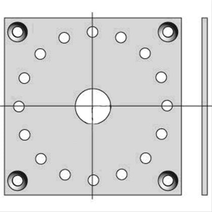 Plaque 100 x 100 pour moteurs Ø 50 et Ø 60 CSI