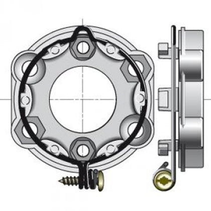 Support Somfy taraudé avec anneau verrouillable