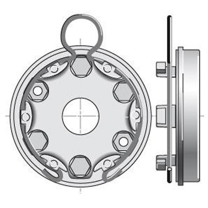 Support Somfy universel avec anneau à boucle | entraxe 44mm