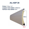 Lot de 5 lames de tablier en alu Haut. 39mm, Long. 1500 MM recoupable