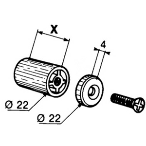 Butée d'arrêt ronde 40mm Grise