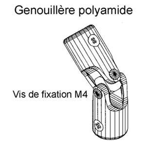 Genouillère coloris gris entrée hexa de 10 - sortie hexa de 10