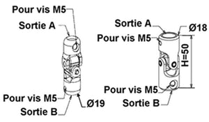 Genouillère coloris gris entrée Ø12 sortie Ø12