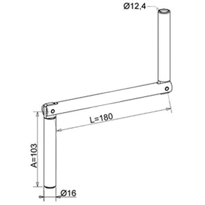 Manivelle Selectalu blanche Ø12mm | Largeur 180 mm