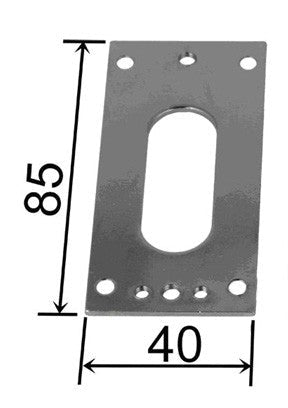 Plaque embase - H 85 mm x L 40 mm