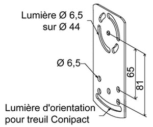 Plaque secteur + écrou pour treuil Conipact