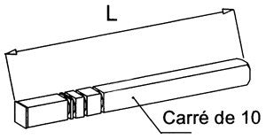 Vierkantachse 10, lang 120 (VR-Twin)