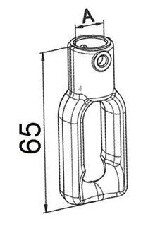 Manchons à boucle zingués pour sortie de caisson - Sortie Ø 12 mm + goupille Ø 5 x 16 - fintition nickelé