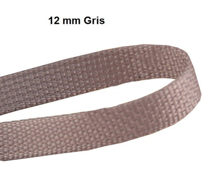 Sangle grise polyester de 12 mm - Au mètre