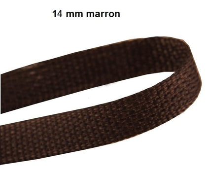 Sangle polyester marron de 14 mm - Au mètre