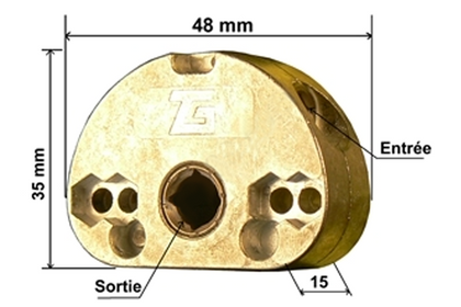 Mini treuils pour store rapport 1/3 - Entrée hexa de 7 mm - sortie hexa de 7 mm