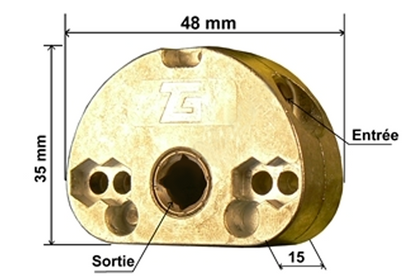 Mini treuils pour store rapport 1/3 - Entrée Ø 10 mm - sortie carré de 7 mm