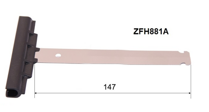 Attaches de tablier à clipper pour tubes ZF Pour lame de 14 mm Lg 147 mm