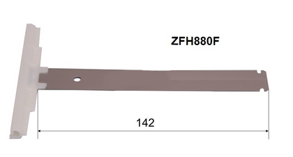 Attache de tablier à clipper pour tubes ZF Pour lame de 8 mm Lg 142 mm
