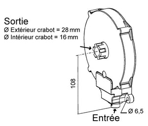 Treuil Conipact entrée carré 8 mm - montage à Droite - avec FDC