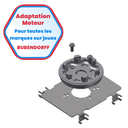 Plaque d'adaptation en acier galvanisé pour adapter un moteur toute marque sur joue Bubendorff