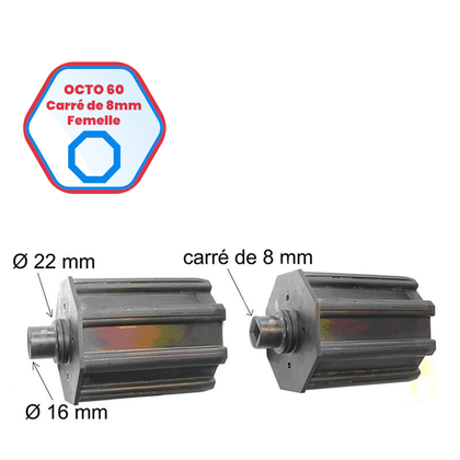 Embout octo de 60 carré de 8 mm | Bubendorff